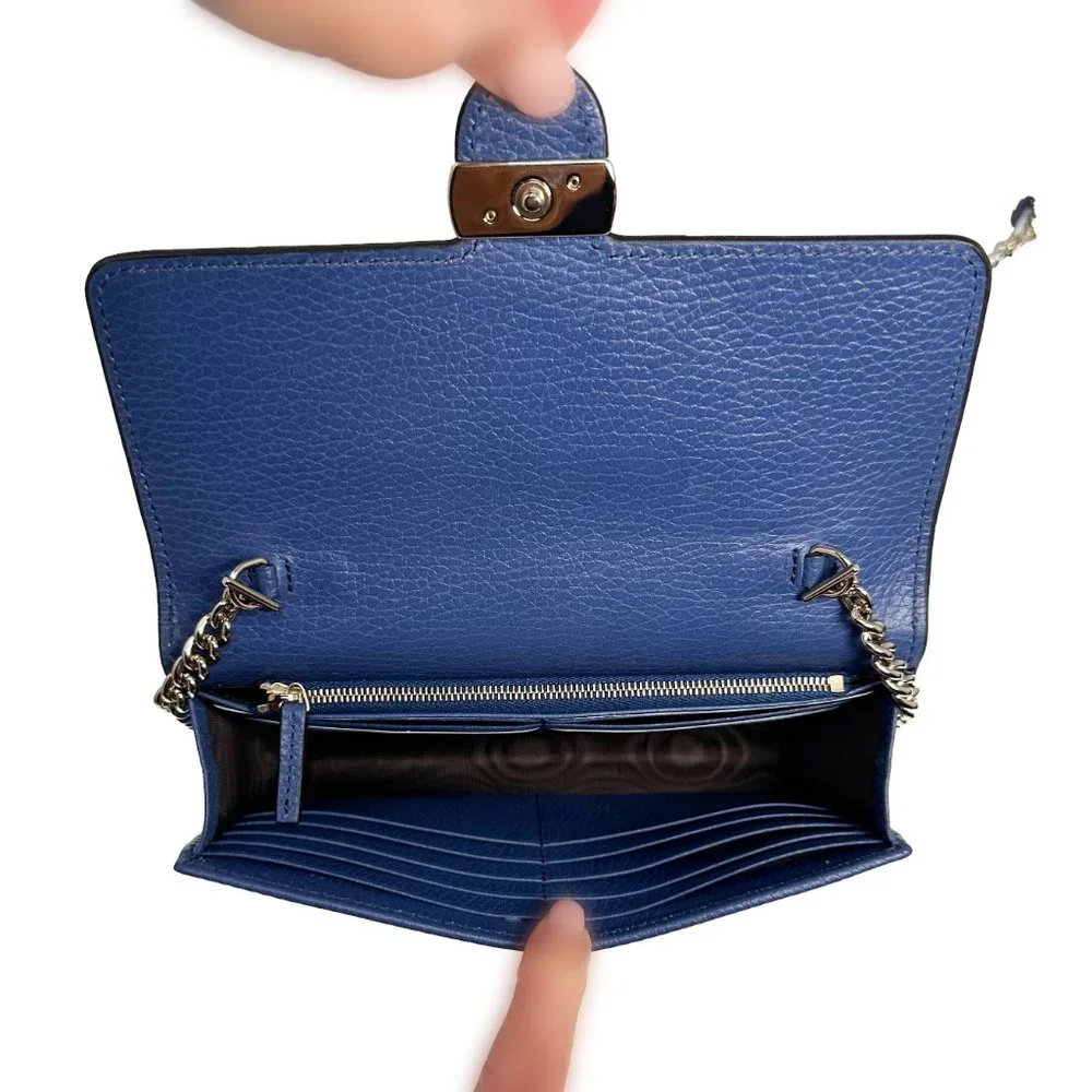 Gucci Interlocking GG Leather Wallet On Chain - Picture 6 of 8
